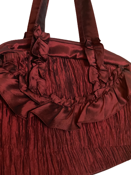 Red Satin Ruched shoulder bag