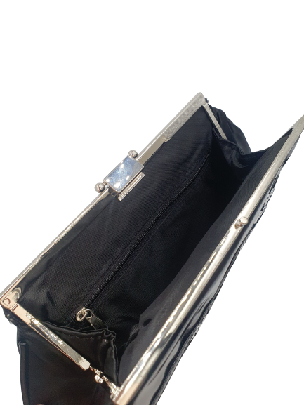 Small Black Patent and Silver Sequin