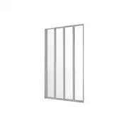 3mm 4 Fold Bath Screen - Silver, White