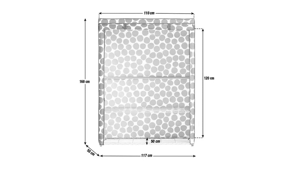 Sicilia Heavy Duty Storage Wardrobe - Black & White