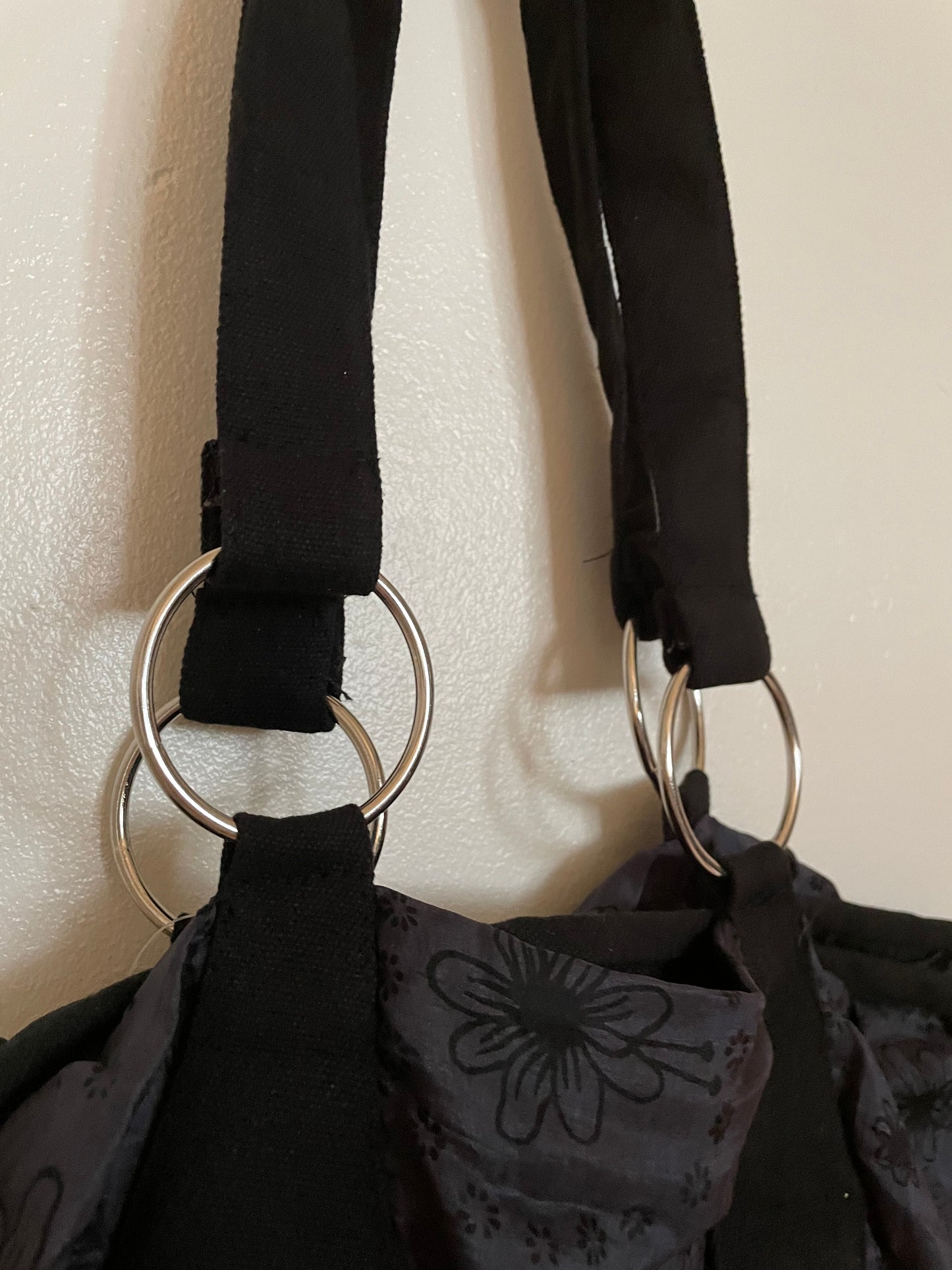 Black Flower Shoulder Bag