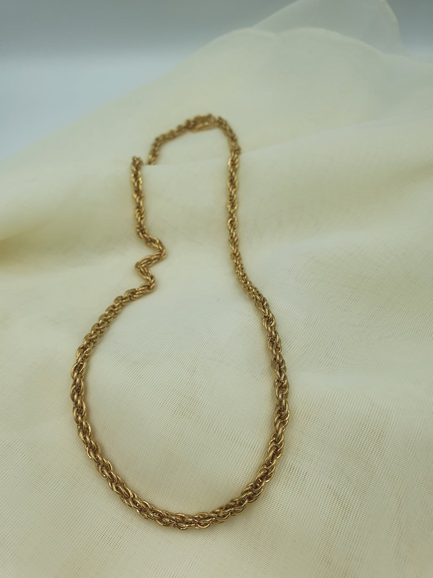 Twist rope chain shown as you would wear