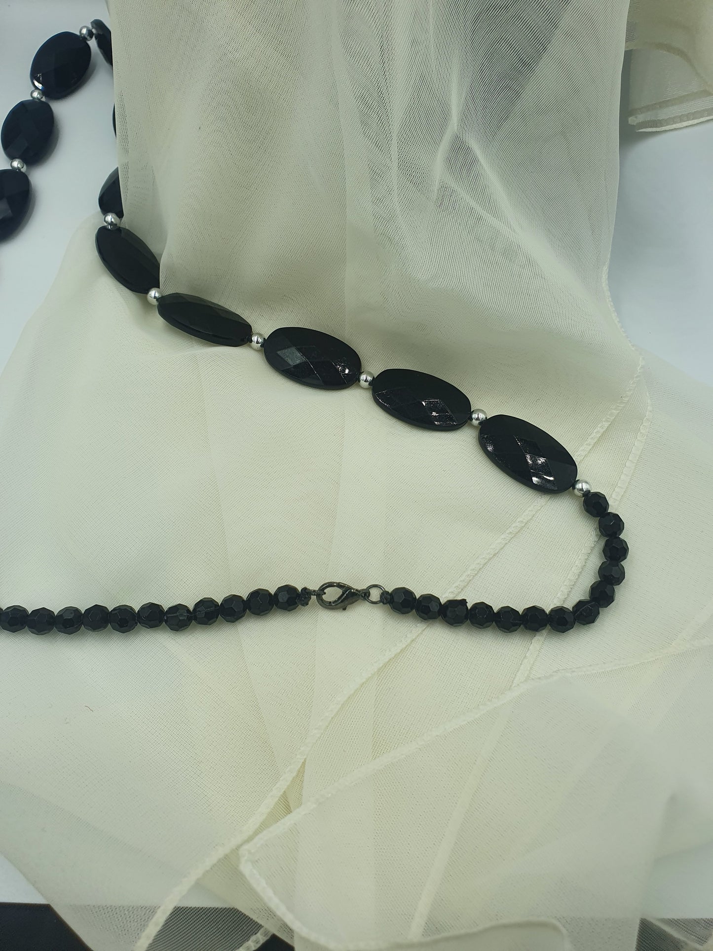 Women's Large Black Bead Necklace