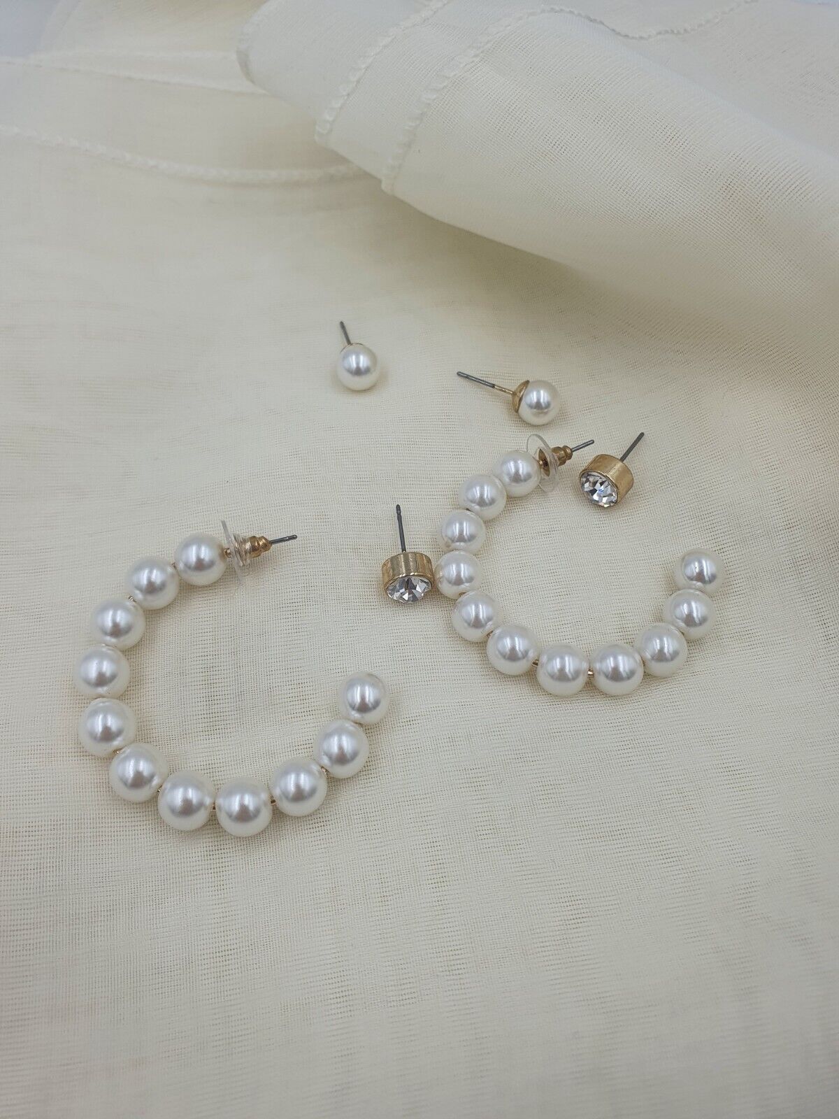 3 Piece Pearl Earring Set