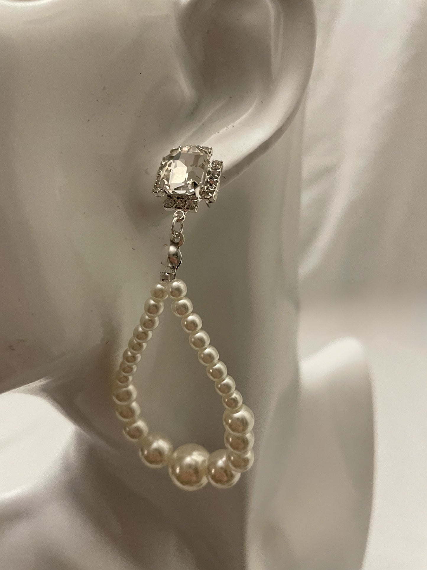 Vintage Pearl and Crystal Earrings