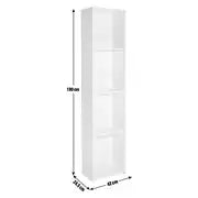 Malibu Narrow Bookcase - White