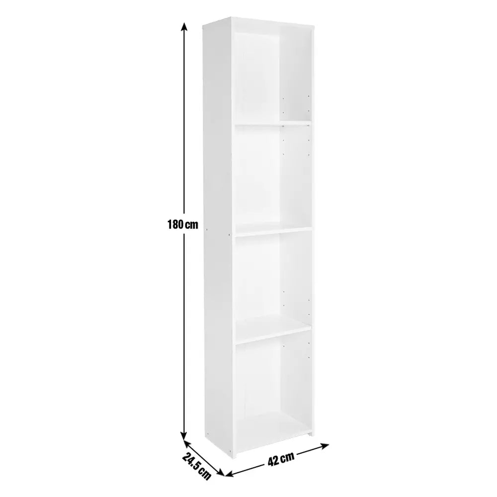 Home Malibu Narrow Bookcase - White