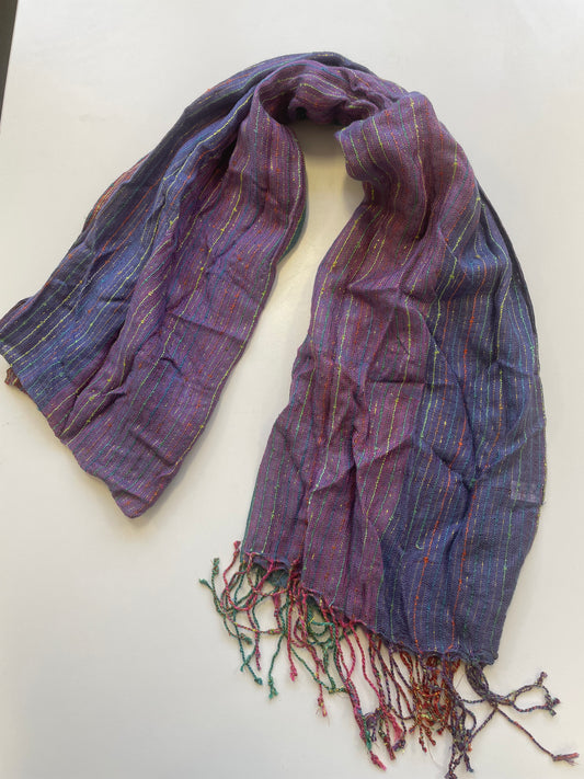 Purple Stripe Pattern Scarf