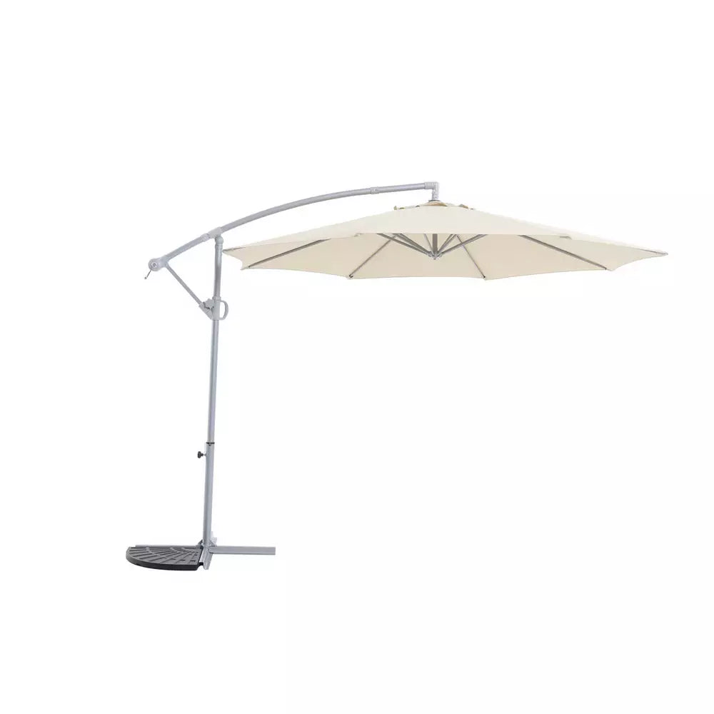 Home Rotating Overhanging Garden Parasol - Cream