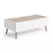 Skandi 2 Drawer Coffee Table - White Two Tone