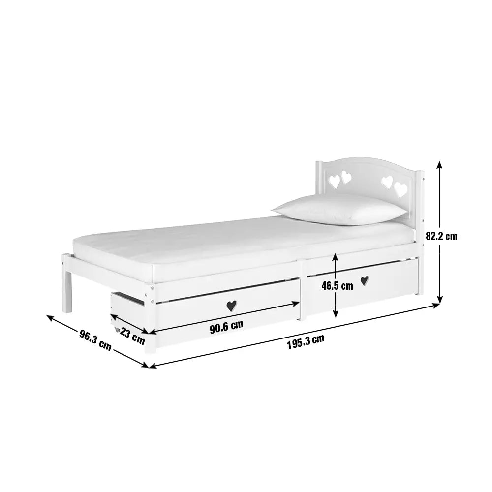 Mia Single Bed with Drawers