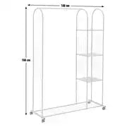 Clothes Rail with Shelves - Silver