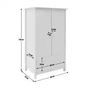 Home Kids Scandinavia 2 Door 1 Drawer Wardrobe - White