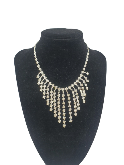 Rhinestone Necklace & Earring Set