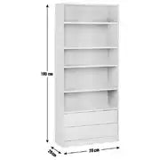 Maine 2 Drawer Bookcase - Black Ash, White, Oak