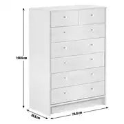 Malibu 5+2 Drawer Chest of Drawers - Beech Effect