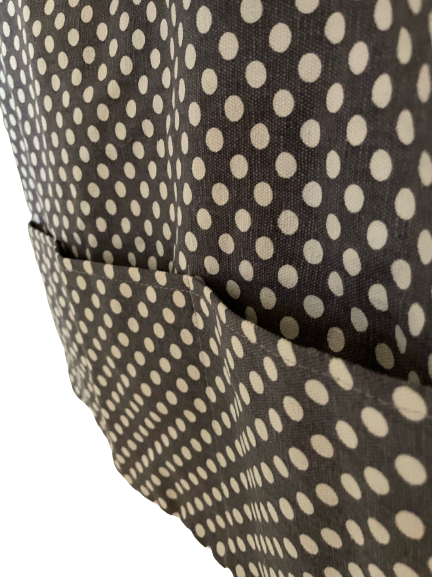 Large Cotton Grey Polka Dot Tote Bag