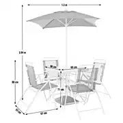 Home Atlantic 4 Seater Folding Metal Patio Set - Black