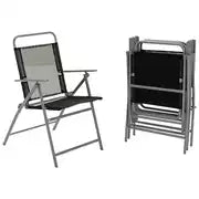 Home Atlantic 4 Seater Folding Metal Patio Set - Black