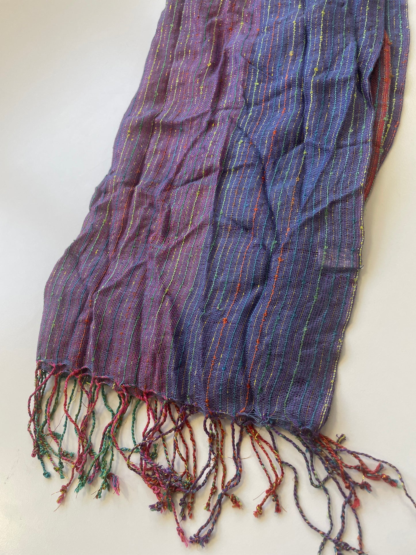 Purple Stripe Pattern Scarf