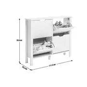 Compton 4 Shelf Shoe Storage Cabinet - White