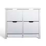 Compton 4 Shelf Shoe Storage Cabinet - White