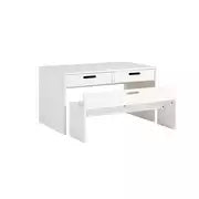 Kids Rico Desk and Bench - White