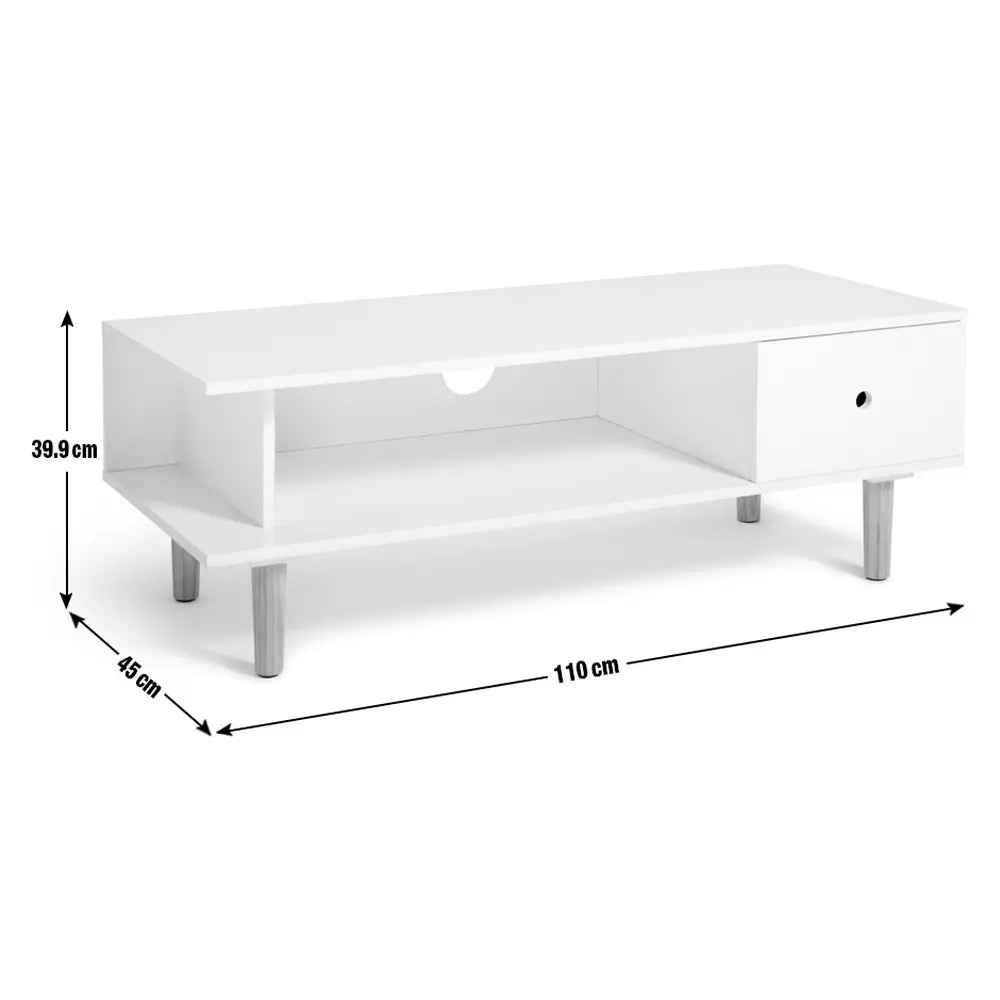 Habitat Cato 1 Drawer TV Unit - White