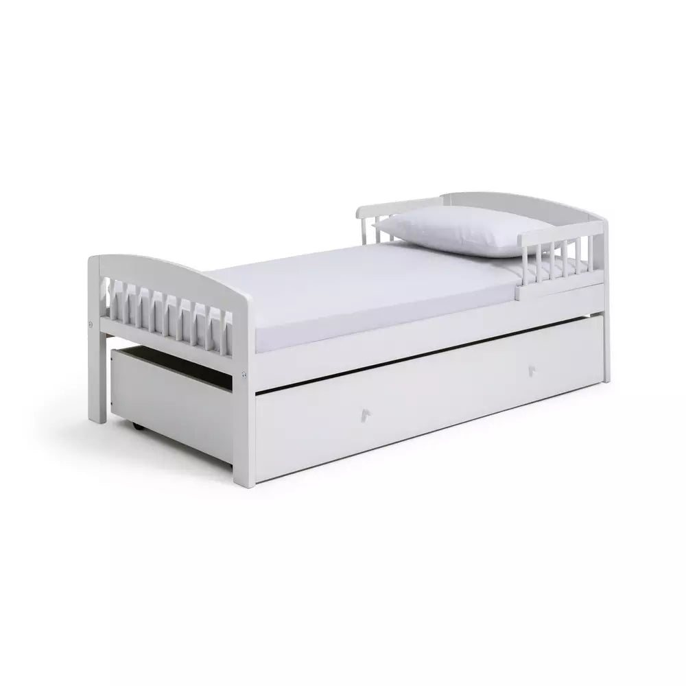 Jesse Toddler Bed With Drawer - White