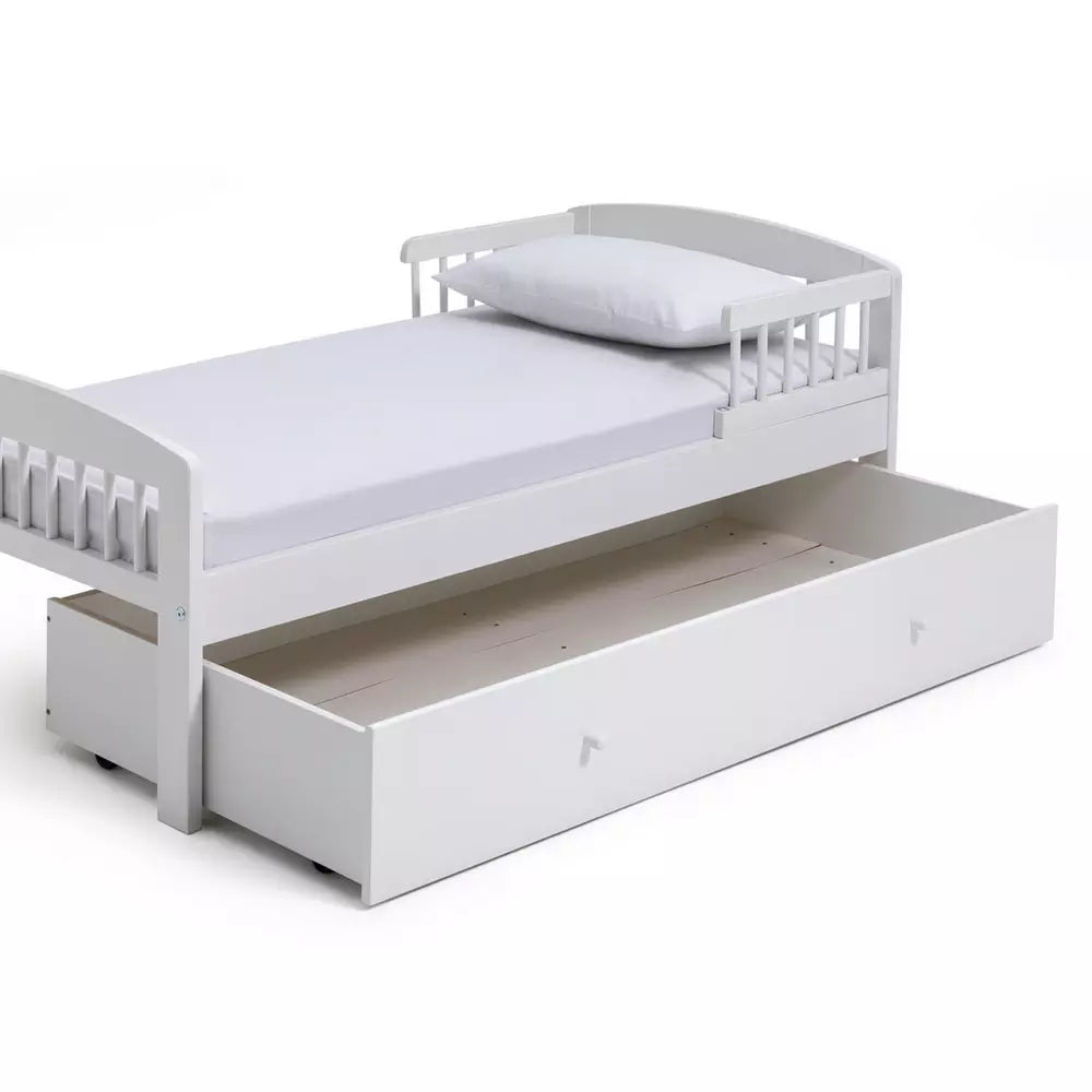 Jesse Toddler Bed With Drawer - White