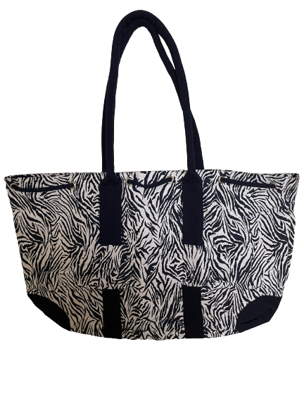 Blue and White Zebra Beach Bag