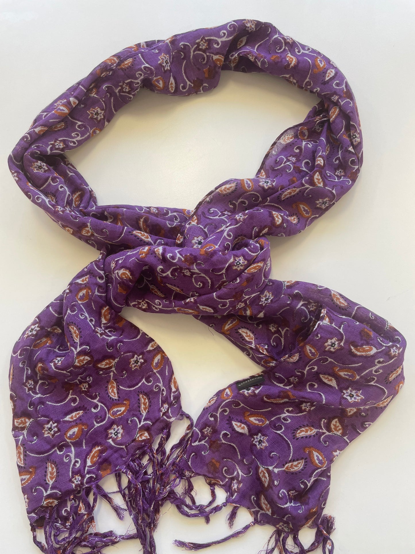 Purple Leaf Pattern Scarf