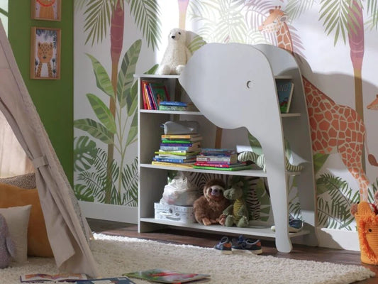 Kids Elephant Bookcase - Grey