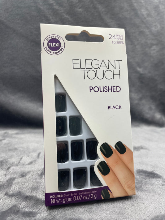 Elegant Touch False Nails - Black Polished