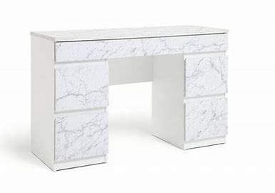 Habitat Jenson 6 Drawers Marble Dressing Table - White