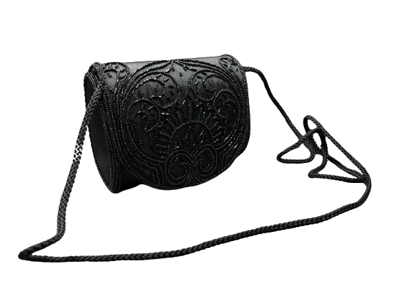 Black Sparkly Bag, with Matching Purse and Mirror