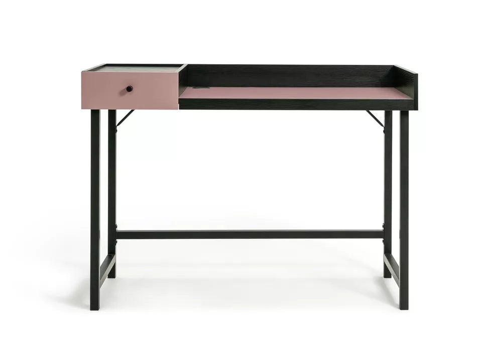 Margot 1 Drawer Desk - Pink & Black