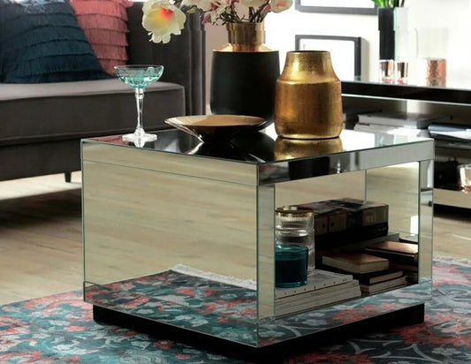 Sylvie Mirrored Coffee Table - White