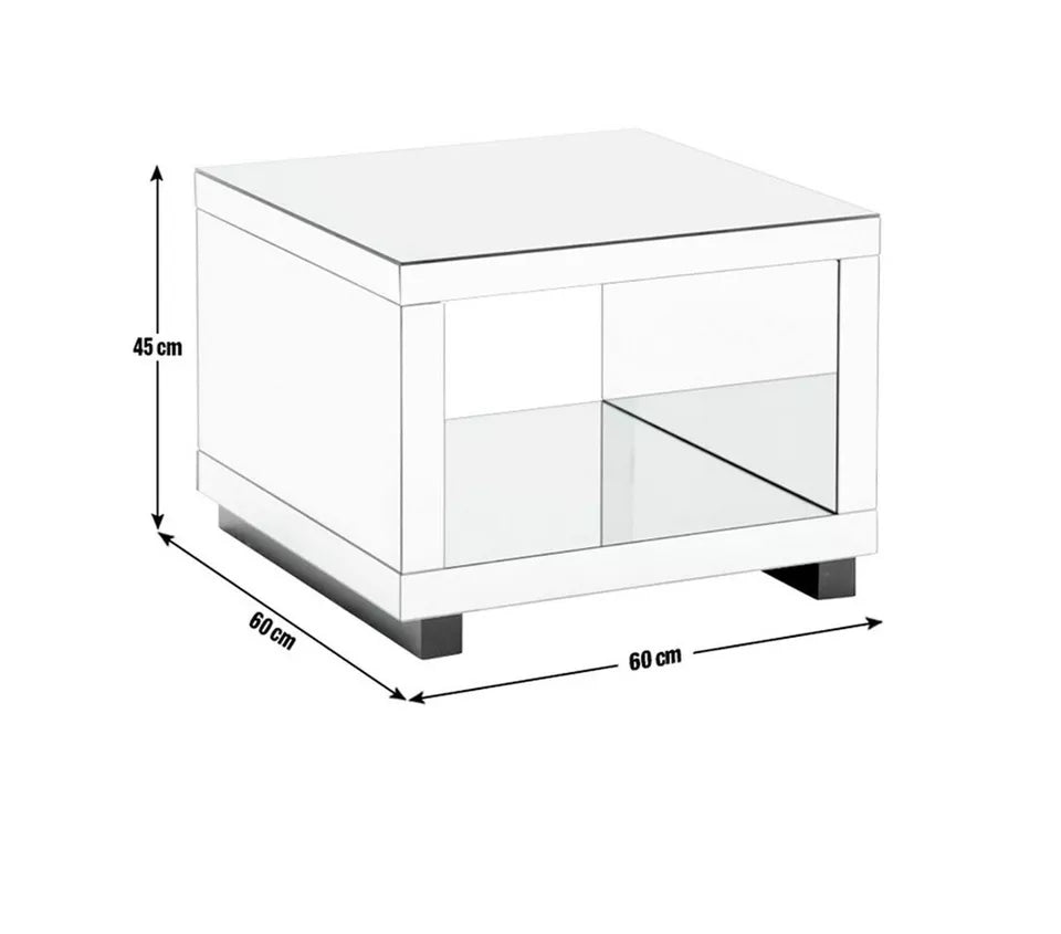 Sylvie Mirrored Coffee Table - White