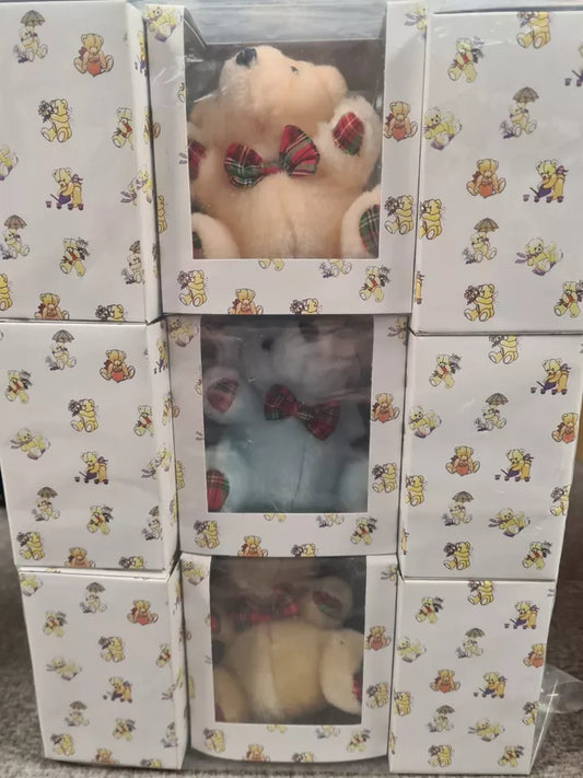 9 Small Bears in Gift Boxes