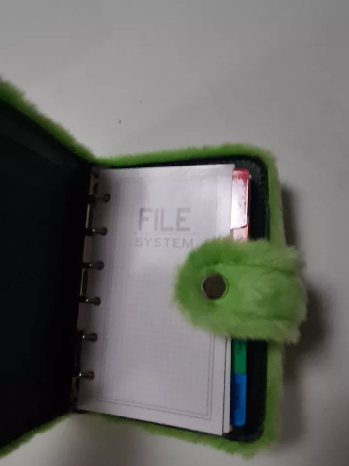 8 Green Fluffy Notebooks/Planners