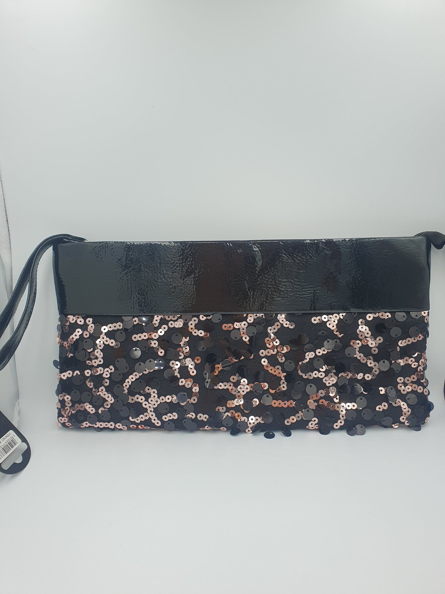 Black Patent & Sequin Bag