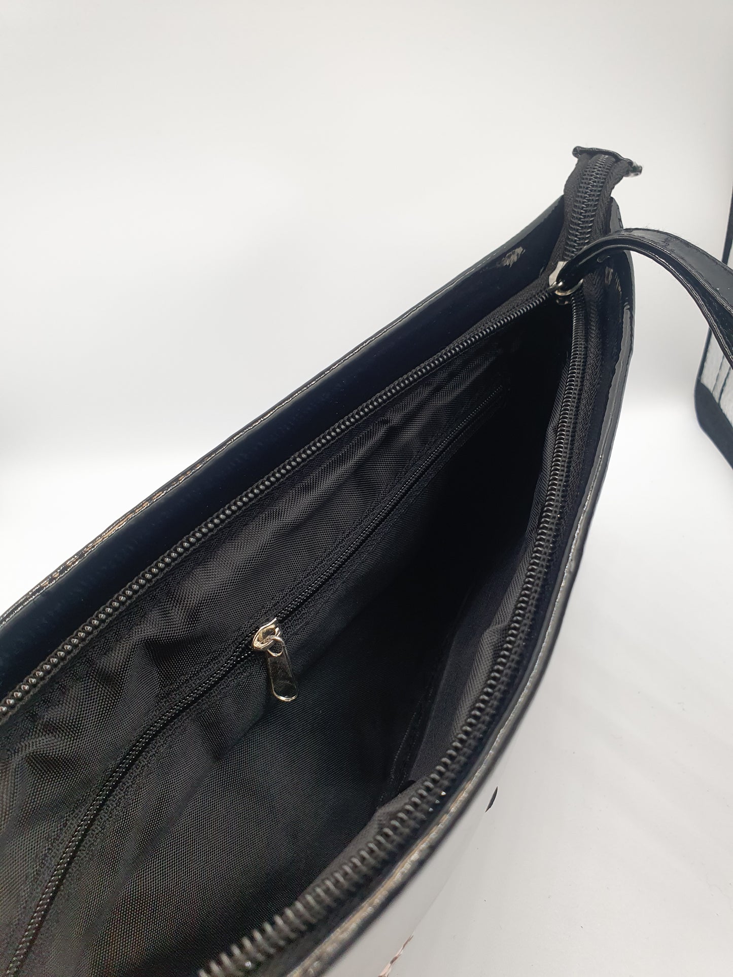 Black Patent & Sequin Bag