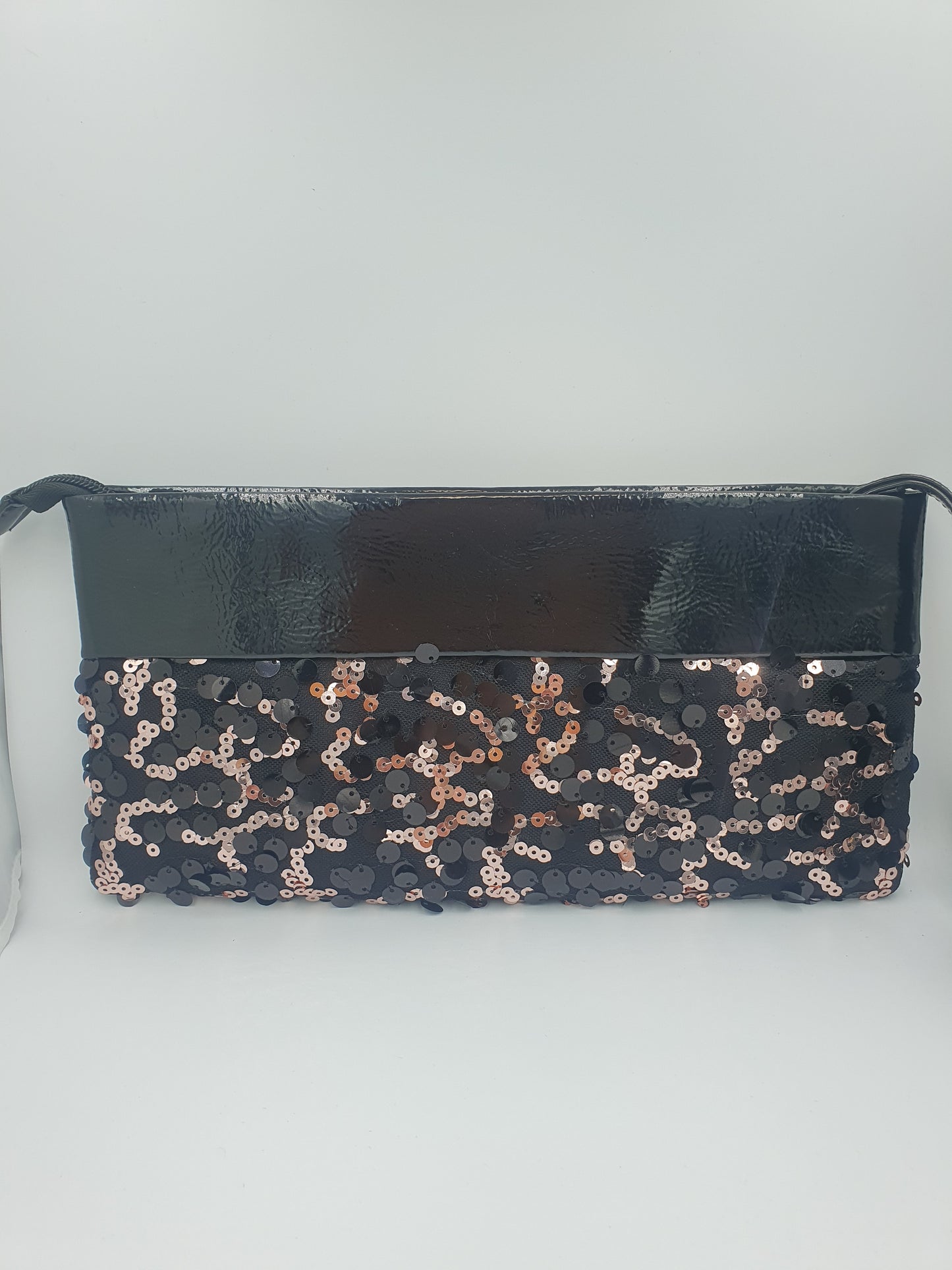 Black Patent & Sequin Bag