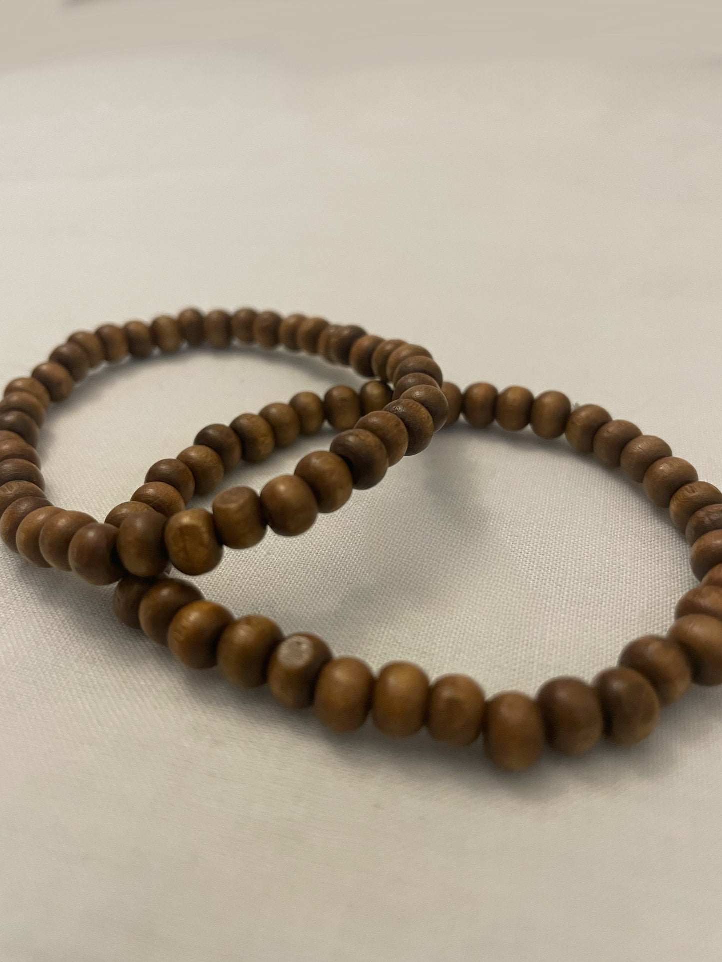 Brown and Silver Beaded Bracelets - Set of Five