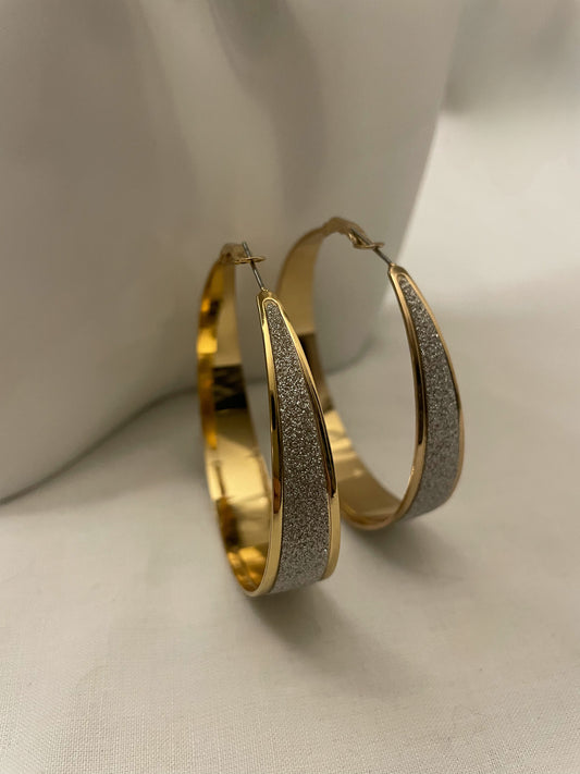 Gold Moondust Hoop Earrings